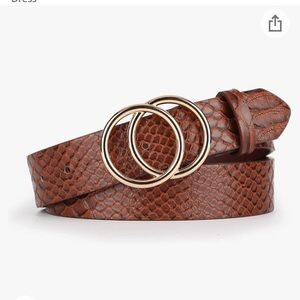 Brand new Womens double O ring faux leather belt.